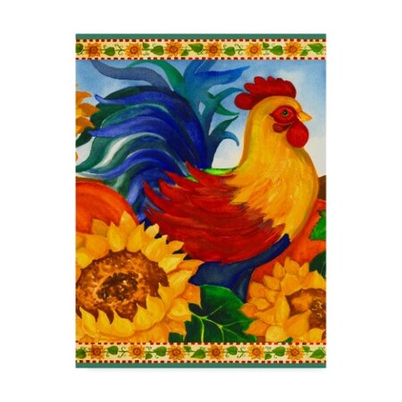Trademark Fine Art Laurie Korsgaden 'Colorful Rooster Centered' Canvas Art, 18x24 ALI42004-C1824GG